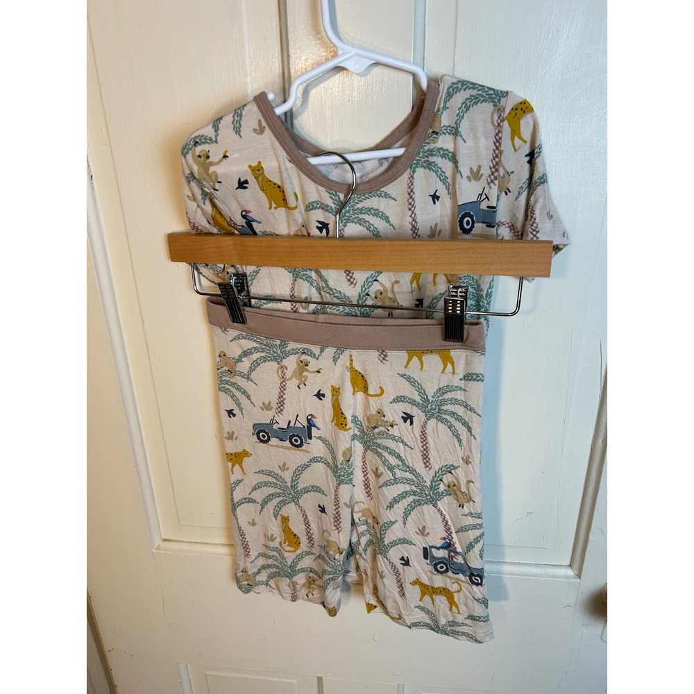 Little Sleepies Wild Escape Bamboo Viscose Pajama Set 9/10 Beige Tan